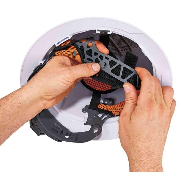 Skullerz Class E Hard Hat with Full Brim Ratchet Suspension LED