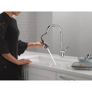 Banks Single-Handle Pull-Down Sprayer Kitchen Faucet with ShieldSpray in Chrome