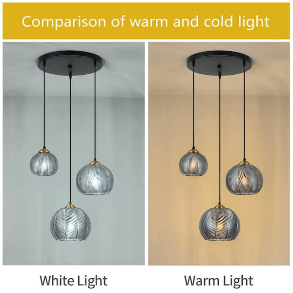ZHLWIN Home Lighting 7. 87in. 3-Light Smoke Gray-3Y Glass Globe
