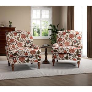 Bastien Red Armchair with Spring (Set of 2)