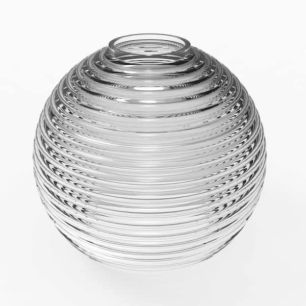 YANSUN 6 in. Height 3-Pack Clear Globe Glass 1 in. Fitter Width Vanity Pendant Flush Mount Light Shade