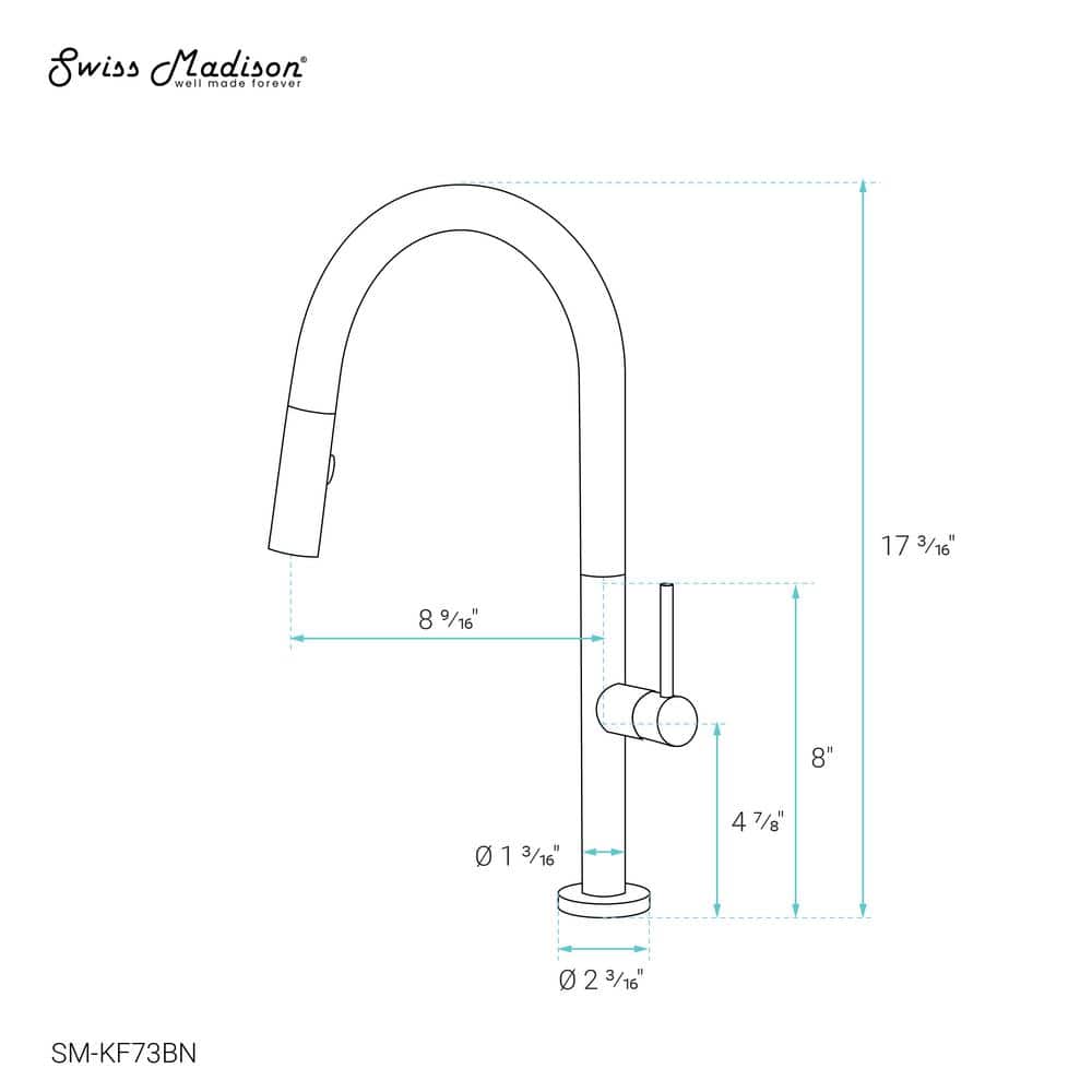 Brushed Nickel Single Handle Pull-Down Kitchen Faucet