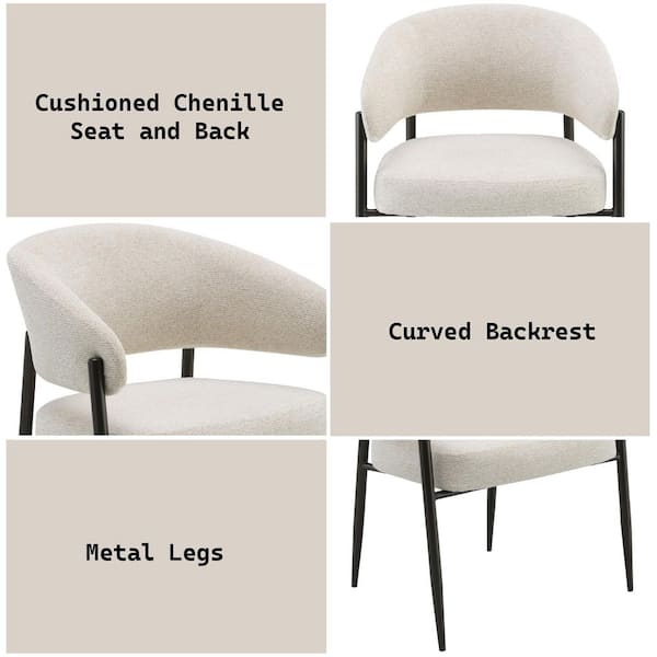 ACME Furniture WARNER ARM CHAIR 2脚セット Acme Dresden Arm Chair (Set-2), Bone White Finish Indoor