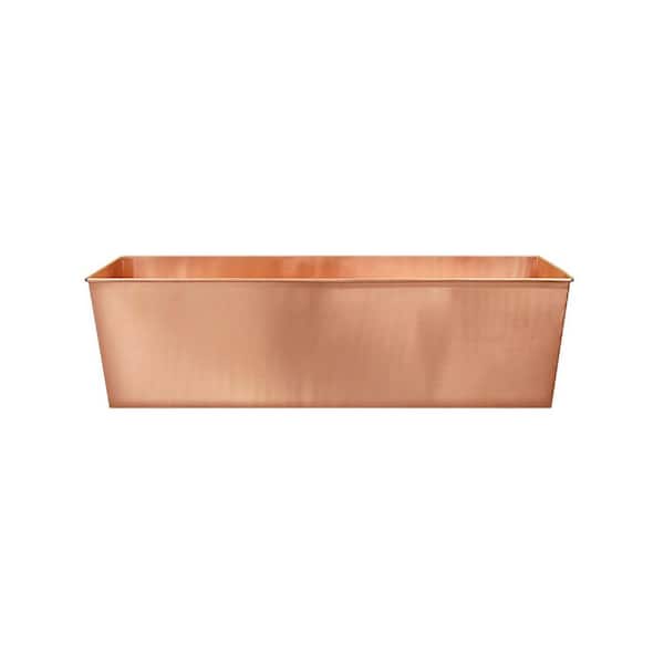 Large Solid Copper Flower Box, 35 Inch Wide, Satin Copper