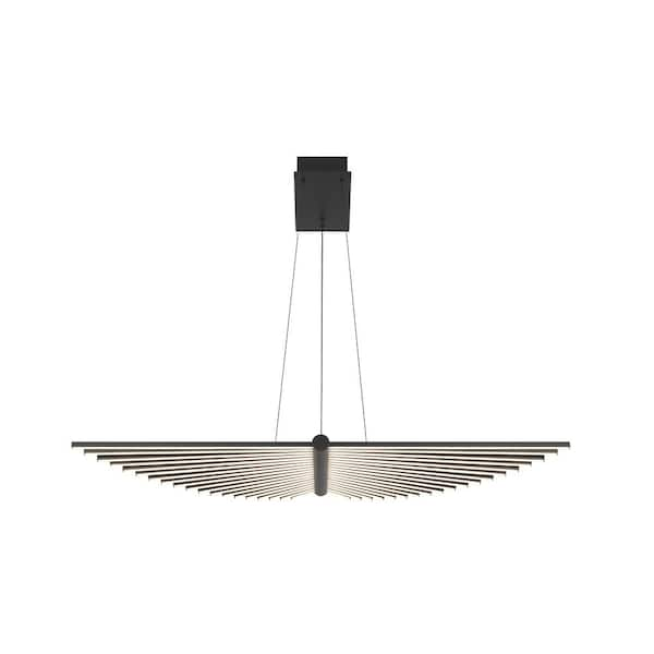 Eurofase Seraph 57-Watt 1-Light Integrated LED Black Geometric Chandelier