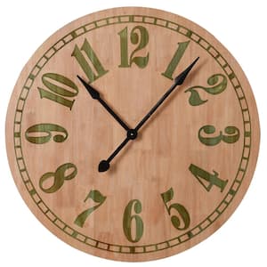 Alder Natural with Colored Gel Inlay Numbers and Dial Wall Clock