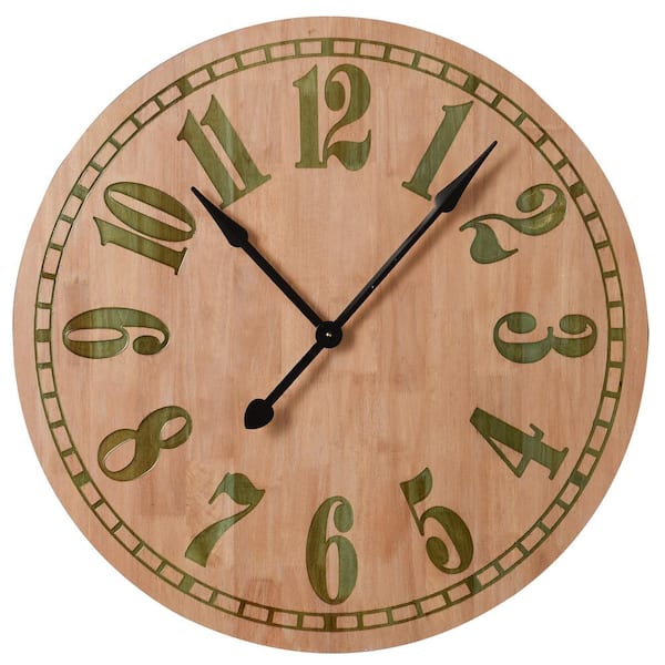 StyleCraft Alder Natural with Colored Gel Inlay Numbers and Dial Wall Clock