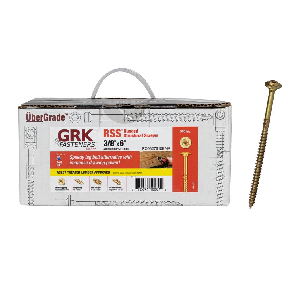 GRK Fasteners 3/8 in. x 6 in. Star Drive Low Profile Washer Head RSS Structural Alternative Lag