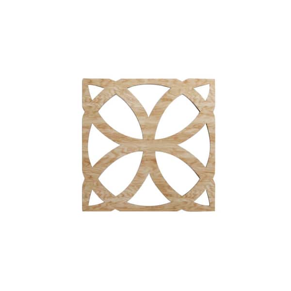 Ekena Millwork 7-3/8 in. x 7-3/8 in. x 1/4 in. Red Oak Extra Small Daventry Decorative Fretwork Wood Wall Panels (10-Pack)