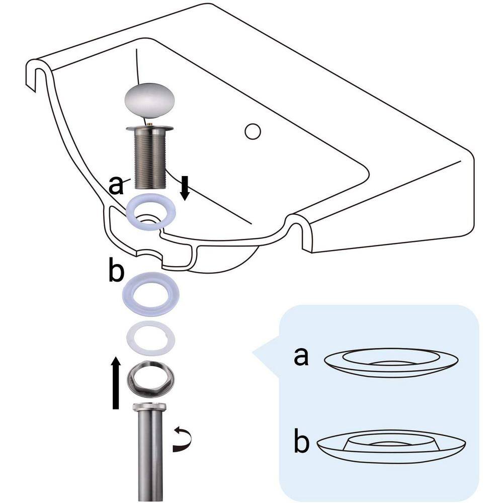 Chrome Pop-Up Bathroom Sink Drain Stopper with Overflow