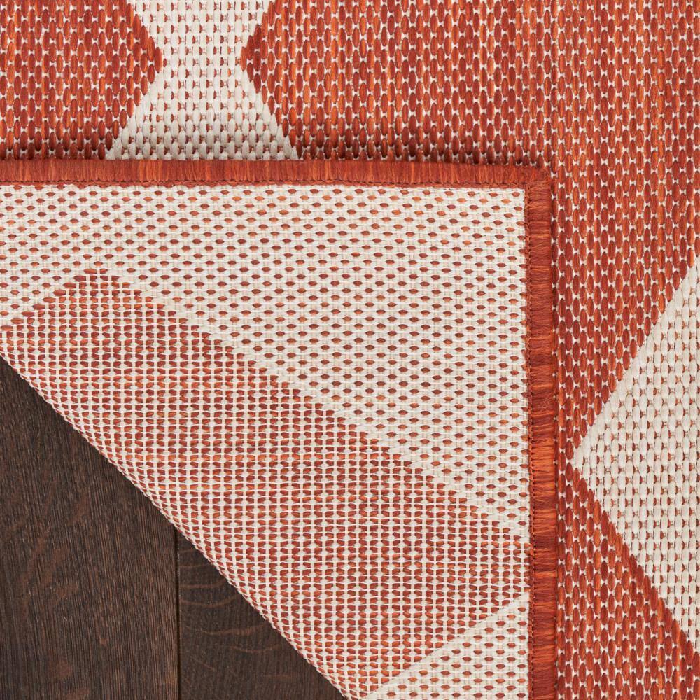 Positano Terracotta and Off-White Diamond Outdoor Rug 7' x 10'