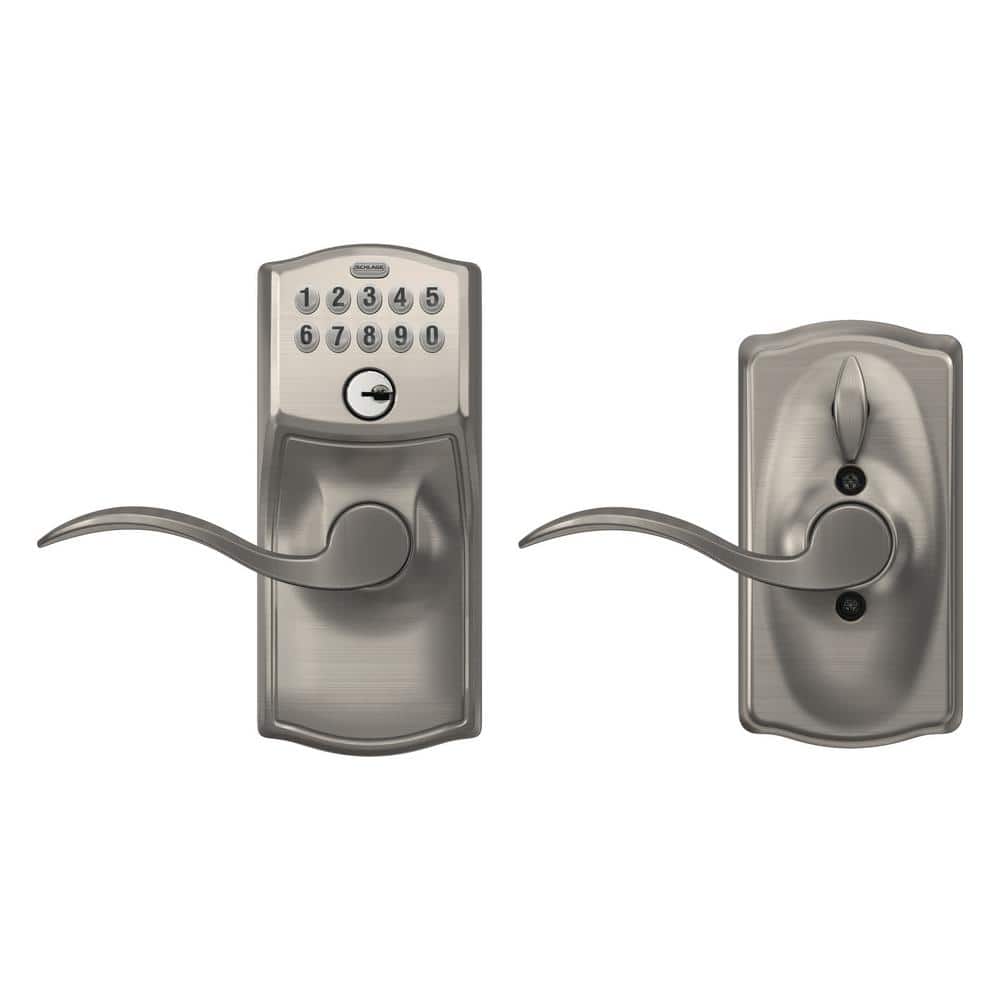 Satin Nickel Electronic Keypad Entry Lock with Lever