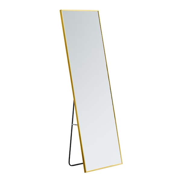 Anky Gold 15.7 in. W x 59 in. H Rectangle Aluminum Framed Full Length Mirror
