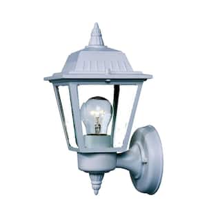 Builder's Choice Collection 1-Light Textured White Outdoor Wall Lantern Sconce