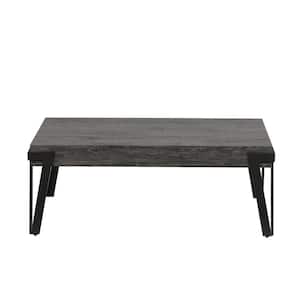 43.38 in. Gray and Black Rectangle Wood Coffee Table