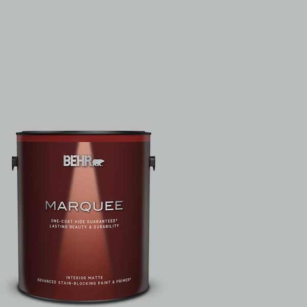 BEHR MARQUEE 1 gal. #PPU18-05 French Silver One-Coat Hide Matte Interior Paint & Primer