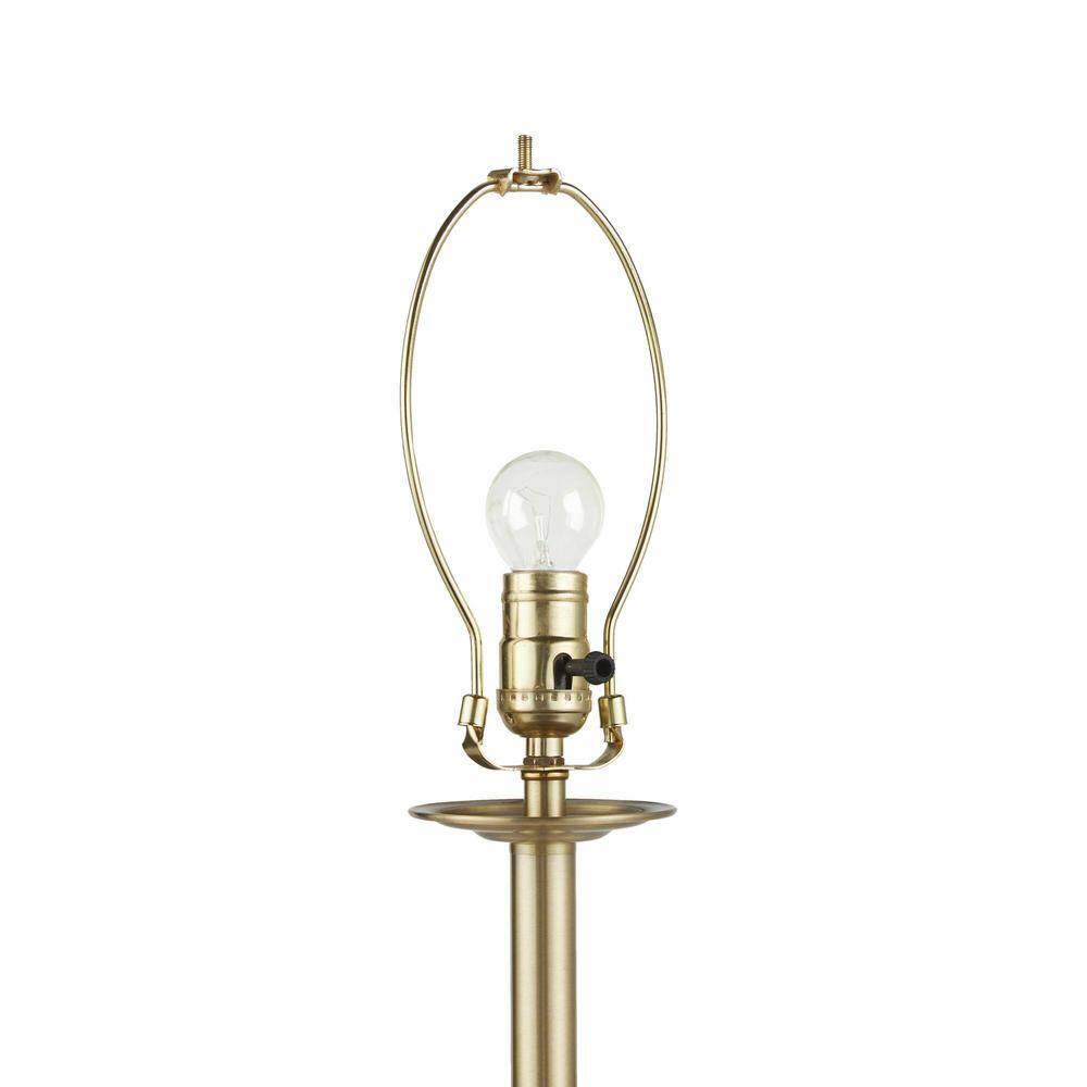 Aelorian Antique Brass Table Lamp with Off-White Shade