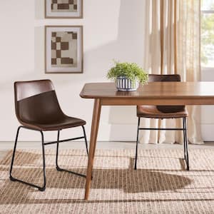 Mid-Century Walnut Wood 59 in. 4 Leg Dining Table, Seats 6