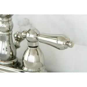 Victorian 4 in. Centerset 2-Handle Bathroom Faucet in Polished Nickel