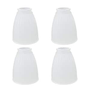 4-5/8 in. Frosted Ribbed Bell Ceiling Fan Replacement Glass Shade (4-Pack)