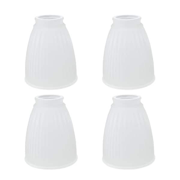 4-5/8 in. Frosted Ribbed Bell Ceiling Fan Replacement Glass Shade (4-Pack)