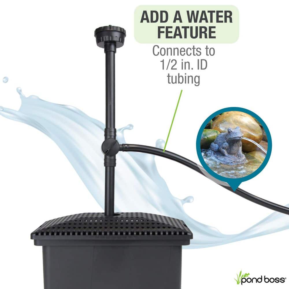 Black Medium Pond Filter Kit with Pump for 500 Gallons