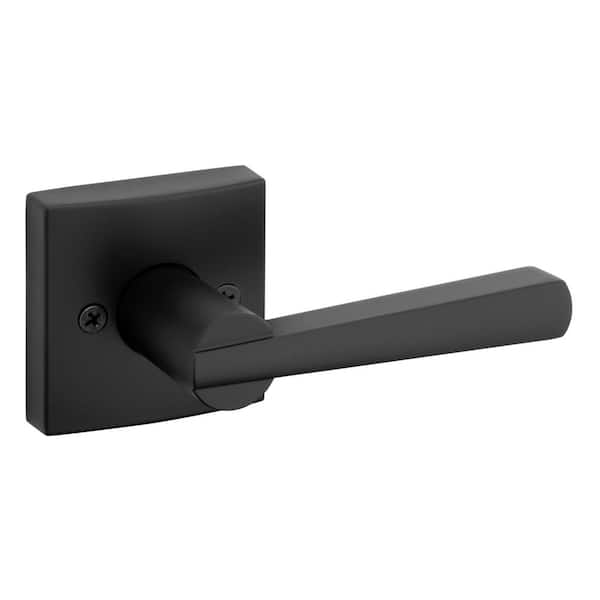 Baldwin Prestige Spyglass Matte Black Half-Dummy Door Handle with Microban Antimicrobial Technology