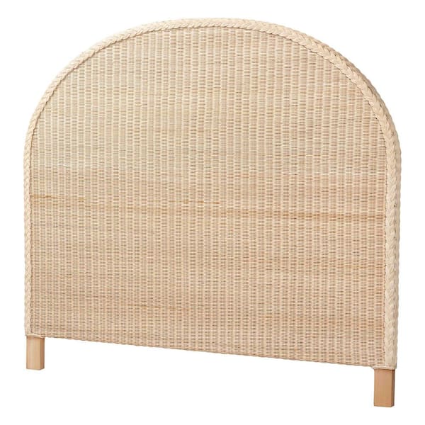 Lanica Natural Brown Rattan King Standalone Panel Headboard Type