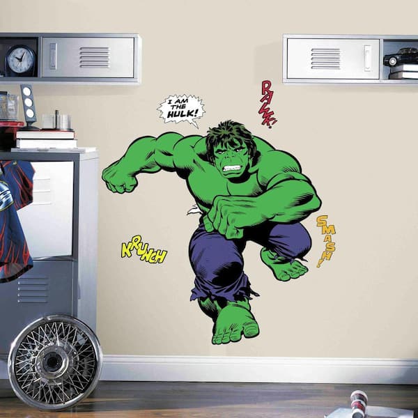 RoomMates 5 in. x 19 in. Classic Hulk Comic 19-Piece Peel and Stick Giant Wall Decal