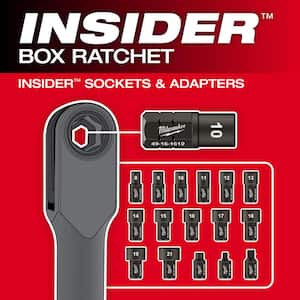 M12 FUEL INSIDER 12V Lithium-Ion Brushless Cordless 1/4in-3/8in Extended Reach Box Ratchet Kit w/ M12 2-Tool Combo Kit