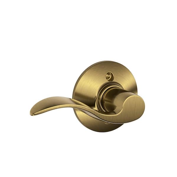 Schlage Accent Antique Brass Left Handed Dummy Door Handle