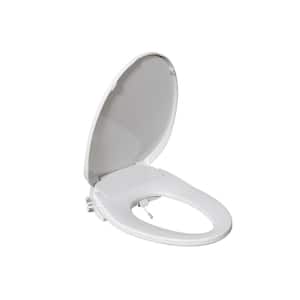 Heated Elongated Electric Bidet Seat in White, with Heated Water Dryer, Stainless Nozzle and Night Light