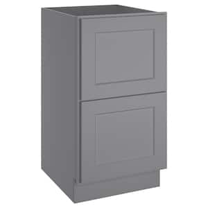 Grey Shaker Painted Ready to Assemble 2 Door Drawer Base Cabinet Stock Kitchen Cabinet(18 in. W x34-1/2 in. H x24 in. D)