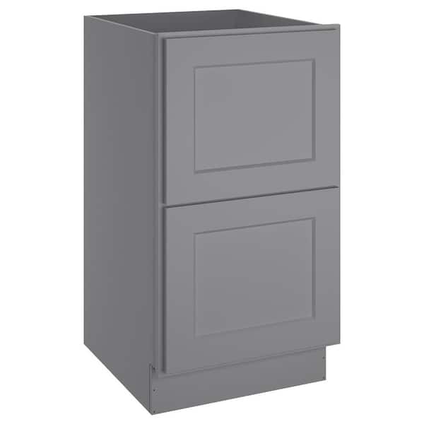 HOMEIBRO Grey Shaker Painted Ready to Assemble 2 Door Drawer Base Cabinet Stock Kitchen Cabinet(18 in. W x34-1/2 in. H x24 in. D)