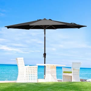 10ft. Market Patio Umbrella with Push Button Tilt and Crank in Gray