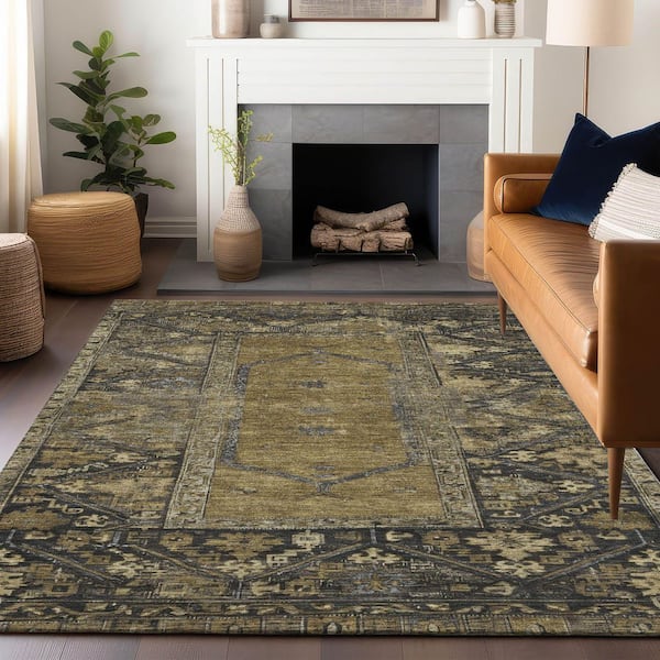Chantille Machine Washable Indoor/Outdoor Abstract ACN1727 Brown 5 ft. x 7 ft. 6 in. Area Rug