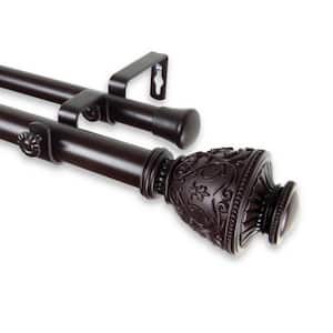 Veda 160 in. - 240 in. Adjustable 1 in. Dia Double Curtain Rod in Mahogany