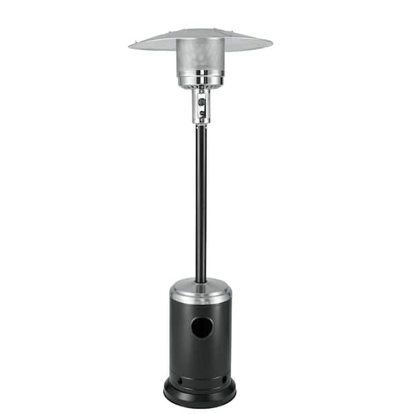 48,000 BTU Onyx and Stainless Steel Propane Standing Patio Heater