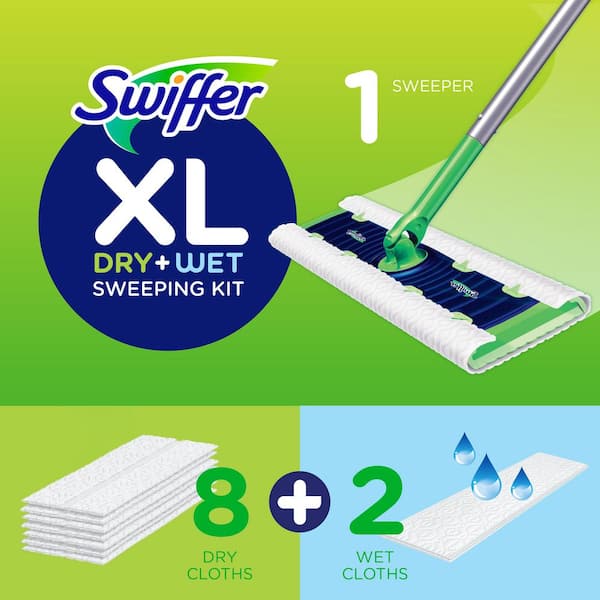 Swiffer Sweeper Dry and Wet Multi Surface Floor Cleaner Sweeping and  Mopping Starter Kit, 10 ct - Fry's Food Stores