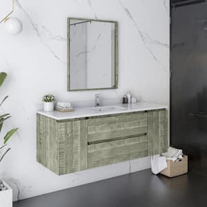 Formosa 54 in. W x 20 in. D x 20 in. H White Single Sink Bath Vanity in Sage Gray with White Vanity Top and Mirror
