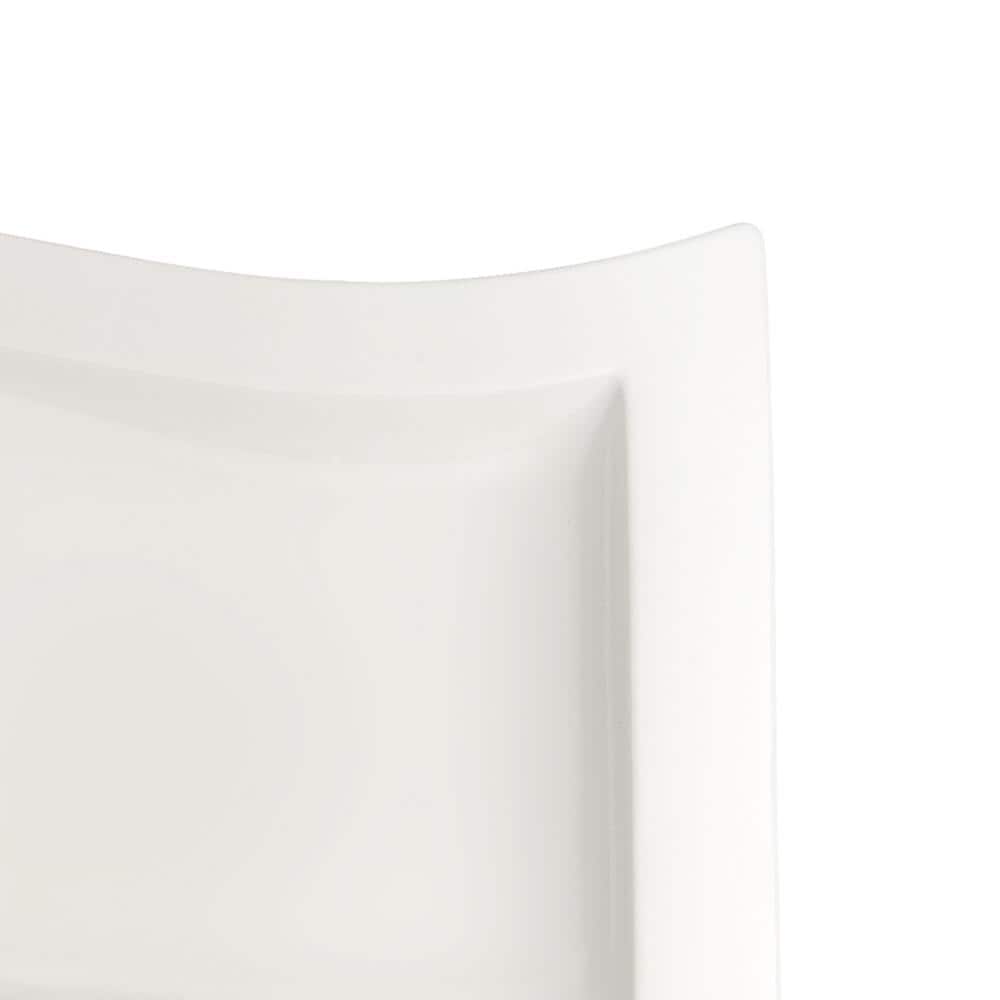 White Porcelain Square Microwave-Safe Salad Plate