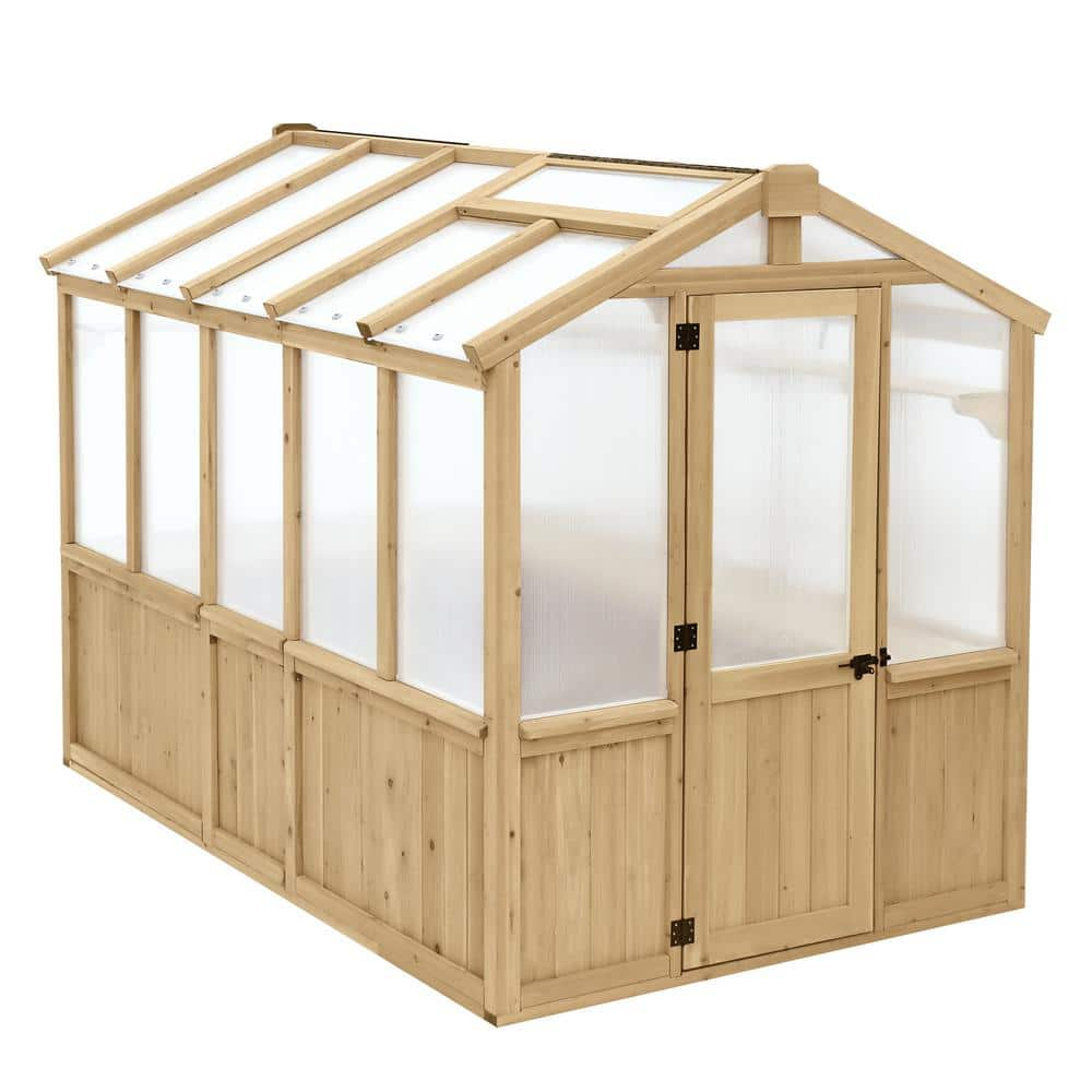 Yardistry Meridian 9.7 ft. x 6.7 ft. Garden Plant Greenhouse with ...