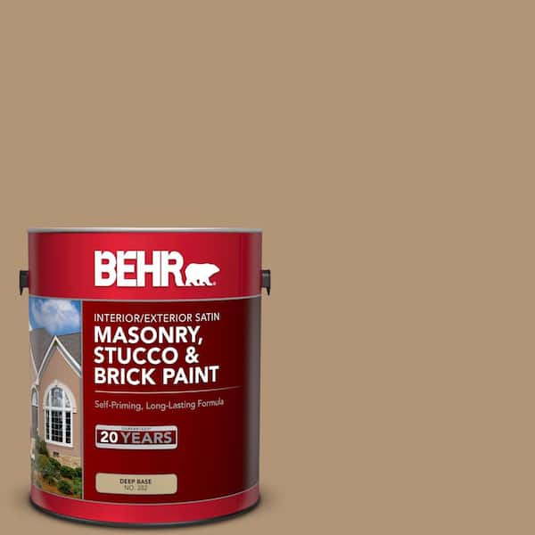 BEHR 1 gal. #290F-4 Cliff Rock Satin Interior/Exterior Masonry, Stucco and Brick Paint