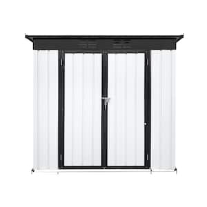 6 ft. W. x 4 ft. D Galvanized Double Door Metal Shed 24 Sq. Ft. Outdoor Storage Tool Shed for Garden/Backyard, White