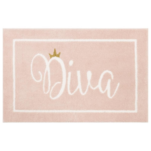 Mohawk Home Diva 20 in. x 34 in. Pink Polyester Machine Washable Bath Mat