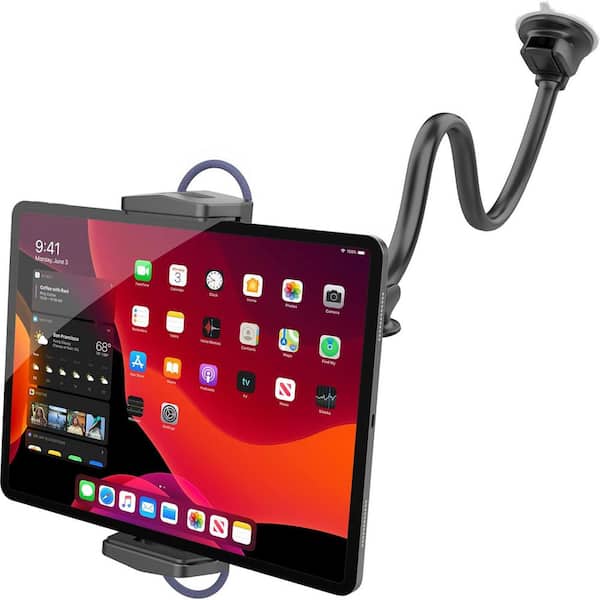 Lukyamzn Tablet Car Mount Long Arm Extension Suction Cup Holder for 7-13 in. Devices Flexible 360 Rotation Ideal for Road Trips