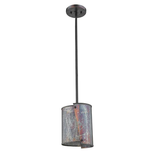 100-Watt 1-Light Bronze Pendant Light with Metal, No Bulbs Included