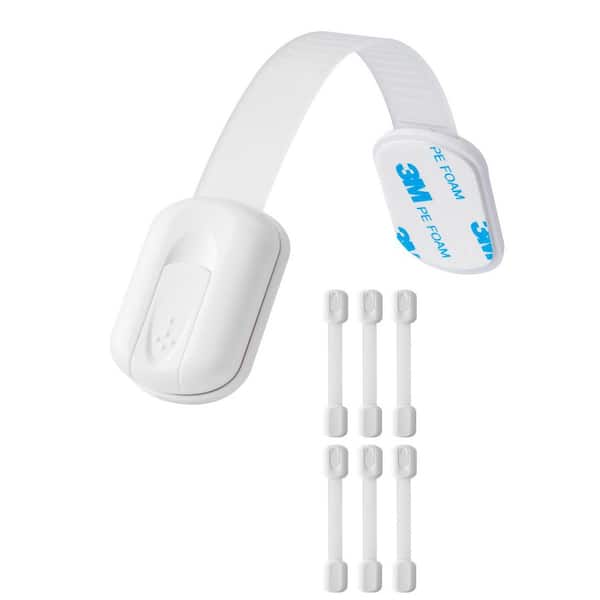 Child Safety Strap Locks, 8-Packs Adjustable Baby Proofing Cabinet Locks, 3M Adhesive Cabinet Drawer Door Latches