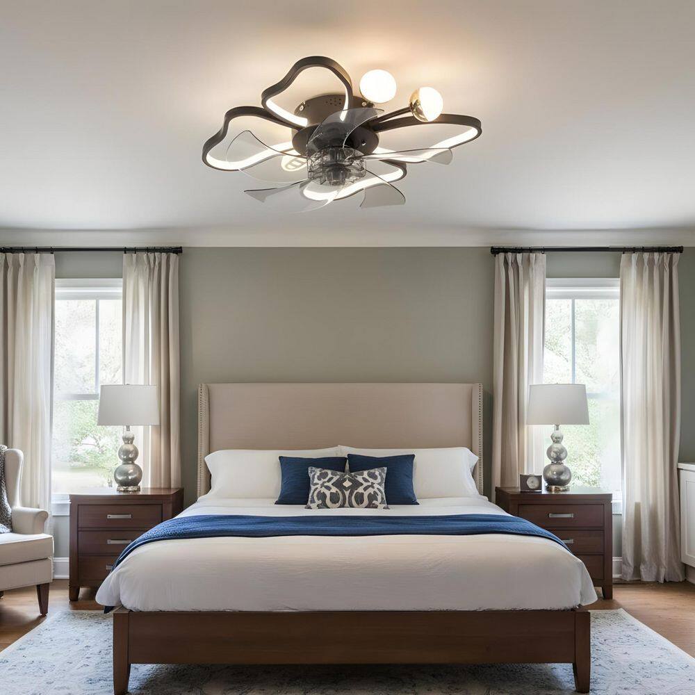 19.7 in. LED Indoor Black Low Profile Butterfly Shape Ceiling Fan with Light Kit for Kids Room price history on PriceWatchPro