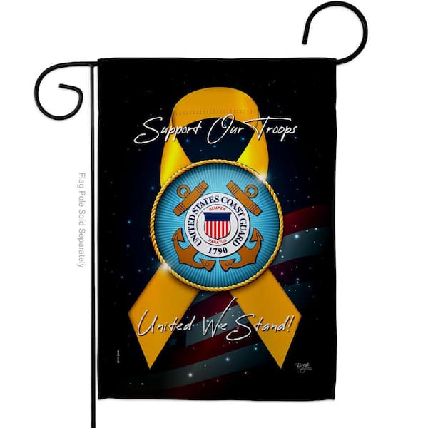 Breeze Decor 13 in. x 18.5 in. Support Coast Guard Garden Flag Double-Sided Armed Forces Decorative Vertical Flags